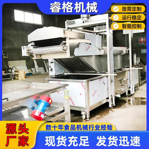 土豆片清洗蒸漂烫机 全自动设煮漂钢烫杀青机RG-400PT 不锈杀青蔬