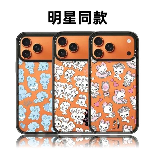 联名猫咪foxy顽皮兔16pro适用iPhone17ProMax苹果15plus手机壳14卡通13透明12磁吸华强北平替潮壳女