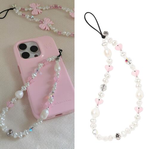 String Ting维纳斯之恋手机链手机通用挂绳粉色爱心串珠挂链女