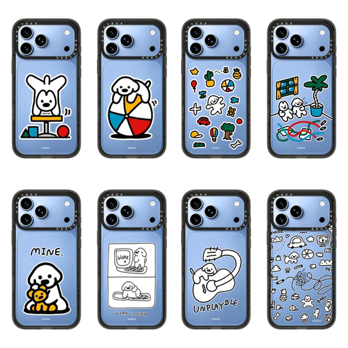 matsui呆萌小狗18Promax冰川蓝手机壳适用于iPhone17Promax手机壳松弛感手绘16Pro韩系随性15Plus防摔保护壳