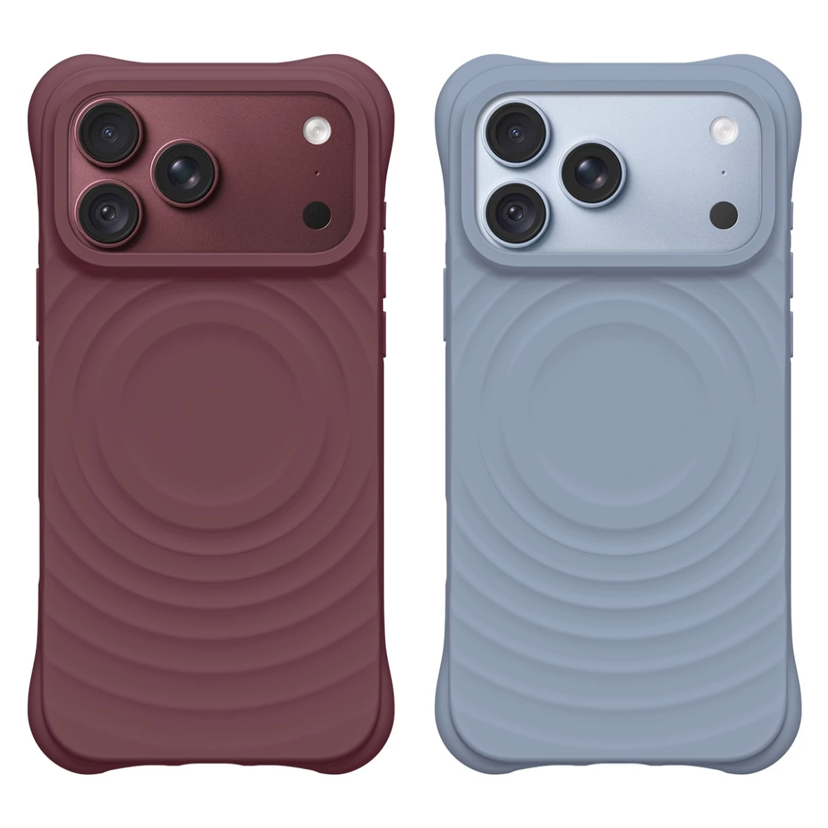 灰雾蓝水波纹18Promax手机壳适用于iPhone17Promax手机壳简约纯色苹果16Pro高级感15Plus14/13全包防摔保护壳