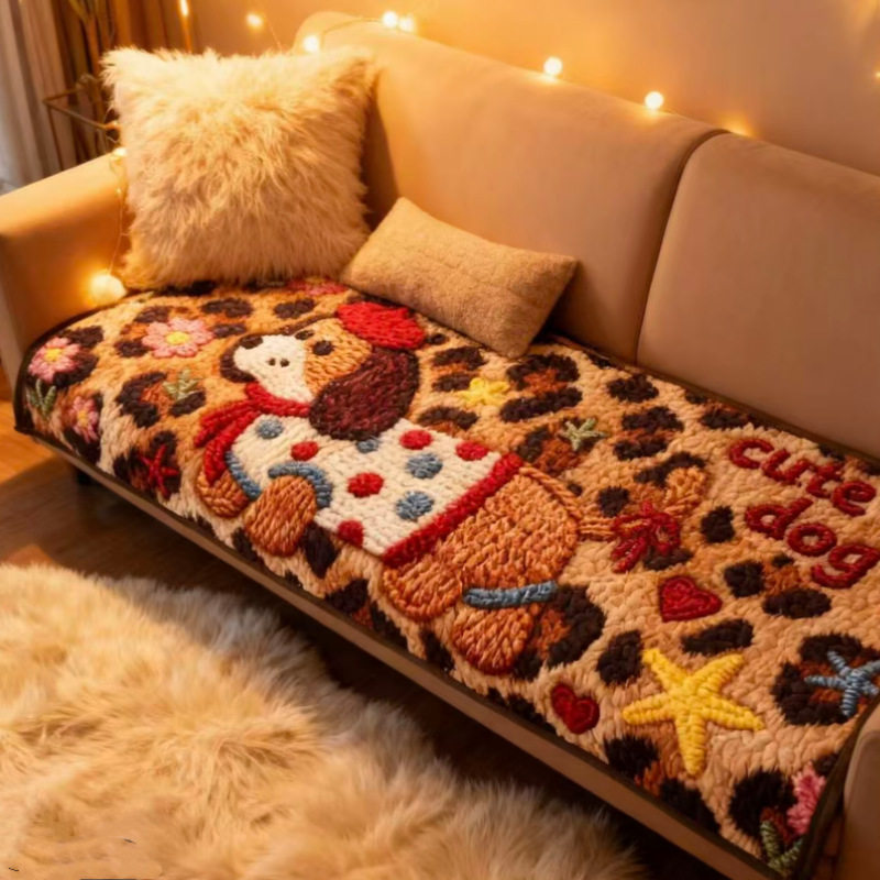 【立减10元】双面四季款家用沙发垫牛奶绒单人床盖沙发多功能垫