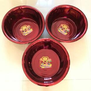 不锈钢红盆结婚庆用品陪嫁喜盆聚宝盆洗澡盆洗衣洗脚盆大斗盆