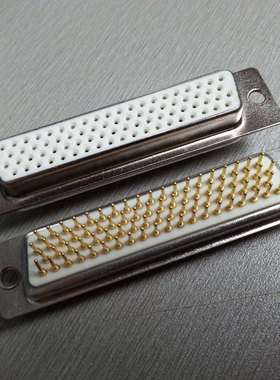 HDP78P母头焊板式连接器实心级耐高温光孔型直插针座四排孔端