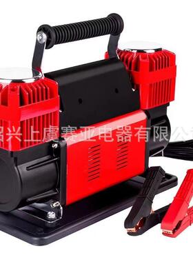 直销DC12V车载60缸双杠汽车充气泵、90A汽车双杠充气泵300L