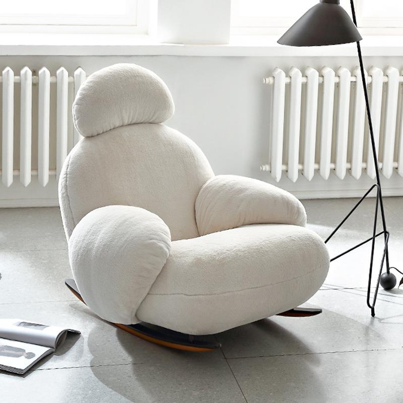 大白摇摇椅懒人沙发摇椅奶油风网红单人沙发躺椅客厅阳台休闲椅子