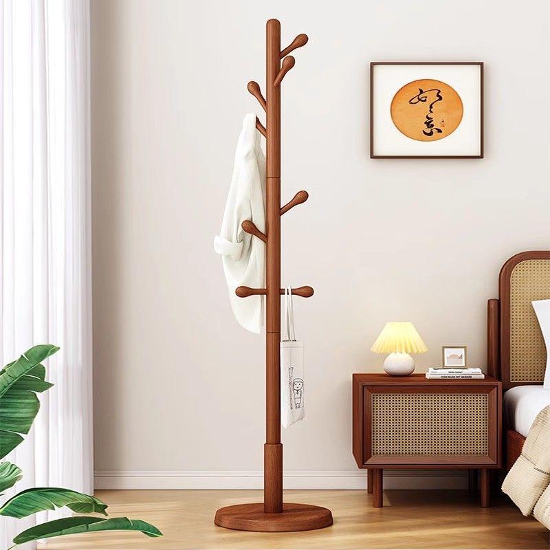 实木衣架落地卧室挂衣架意式家用衣服挂架置物架子客厅榉木衣帽架
