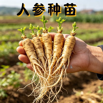 新鲜人参活苗室内室外可种植