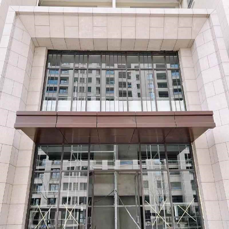 铝入单板棚雨外墙金幕墙连廊铝合造型JFQ酒店冲孔铝板单元户雨棚