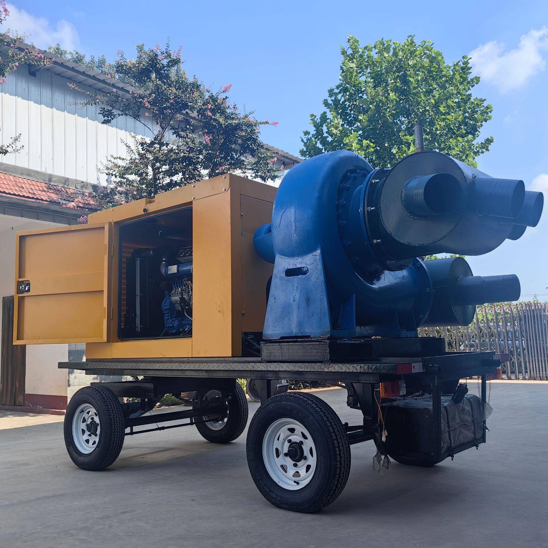 应急移动防汛泵车混流泵泵车排涝抗旱抽水泵柴油机农用大流量