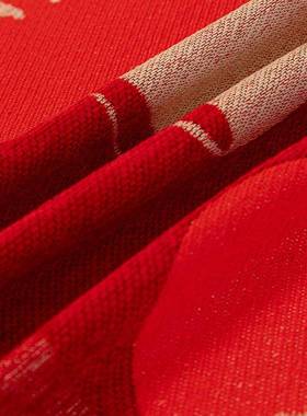 【折扣价】结婚喜庆沙发巾国潮风大红色盖毯一整张沙发套罩固定防