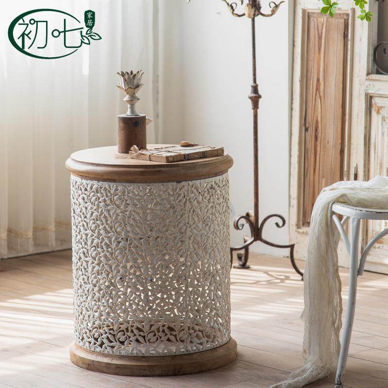 【折扣价】美式乡村镂空雕花小茶几客厅沙发边几民宿大厅角几复古,鲜花速递/花卉仿真/绿植园艺,其它园艺用品,淘宝优惠券,粉丝福利购,淘宝优惠卷