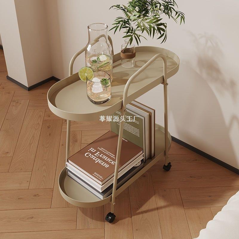 【折扣价】创意现代简约带轮茶几奶油移动客厅沙发边柜卧室床头小
