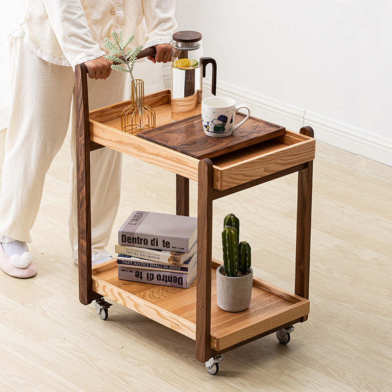 全实木可移动沙发边几小推车茶几客厅家用角几边桌床头边柜置物架,住宅家具,移动边几/推车,淘宝优惠券,粉丝福利购,淘宝优惠卷