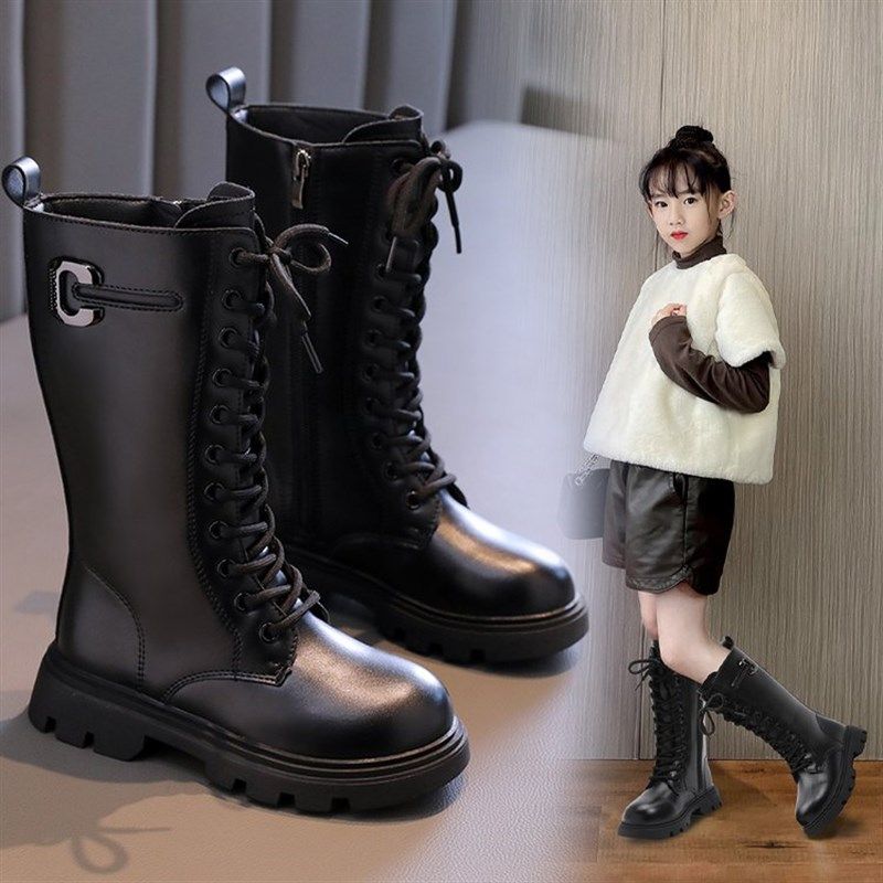 儿童女童靴2024冬季新款女童马丁靴走秀炸街童鞋短靴女孩棉靴高帮,童鞋/婴儿鞋/亲子鞋,皮靴,淘宝优惠券,粉丝福利购,淘宝优惠卷