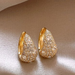 镶钻提篮耳环女轻奢小众设计感高级耳饰秋冬2023新款爆款独特耳扣