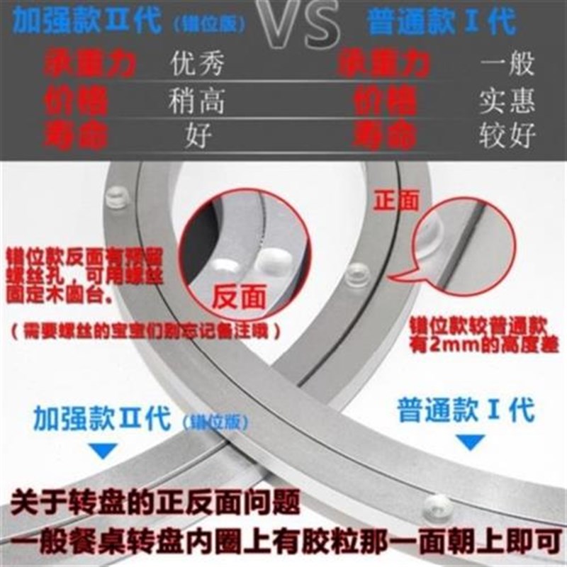 热销速发家用铝合金芯承转餐桌轴酒店大理石小木底座转盘圆桌转盘