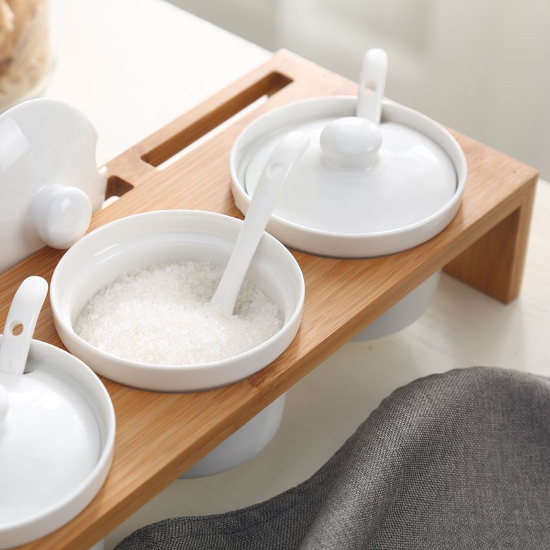 中式调味罐陶瓷装盐的调料盒可爱高级感胡椒粉味精佐料材料盒厨房