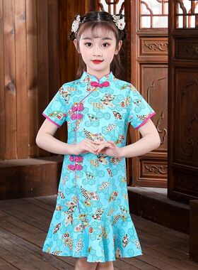 4儿童装5小女孩子旗袍6公主裙子8女童9礼服7连衣裙夏装10纯棉12岁