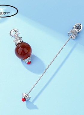 天珠扣头竖穿天珠吊坠空托装饰配件万能扣可拧开挂坠三眼天珠项链