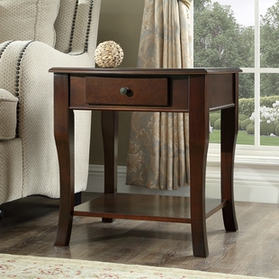 边几角几美式床头柜实木小茶几简约轻奢正方形沙发边柜方几电话桌