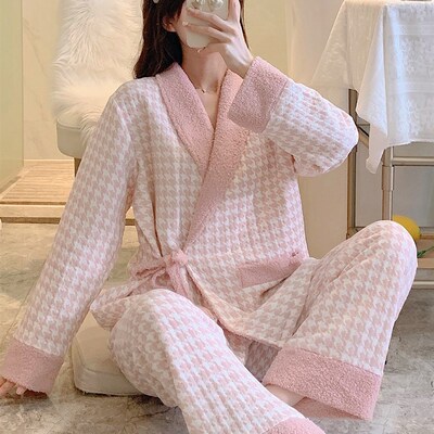 空气棉月子服秋冬大尺码孕妇怀孕期睡衣冬天加厚保暖产妇产后哺乳