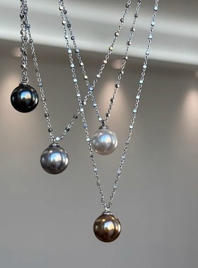 轻奢高级感单颗珍珠项链简约小众设计感毛衣链时尚气质精致锁骨链