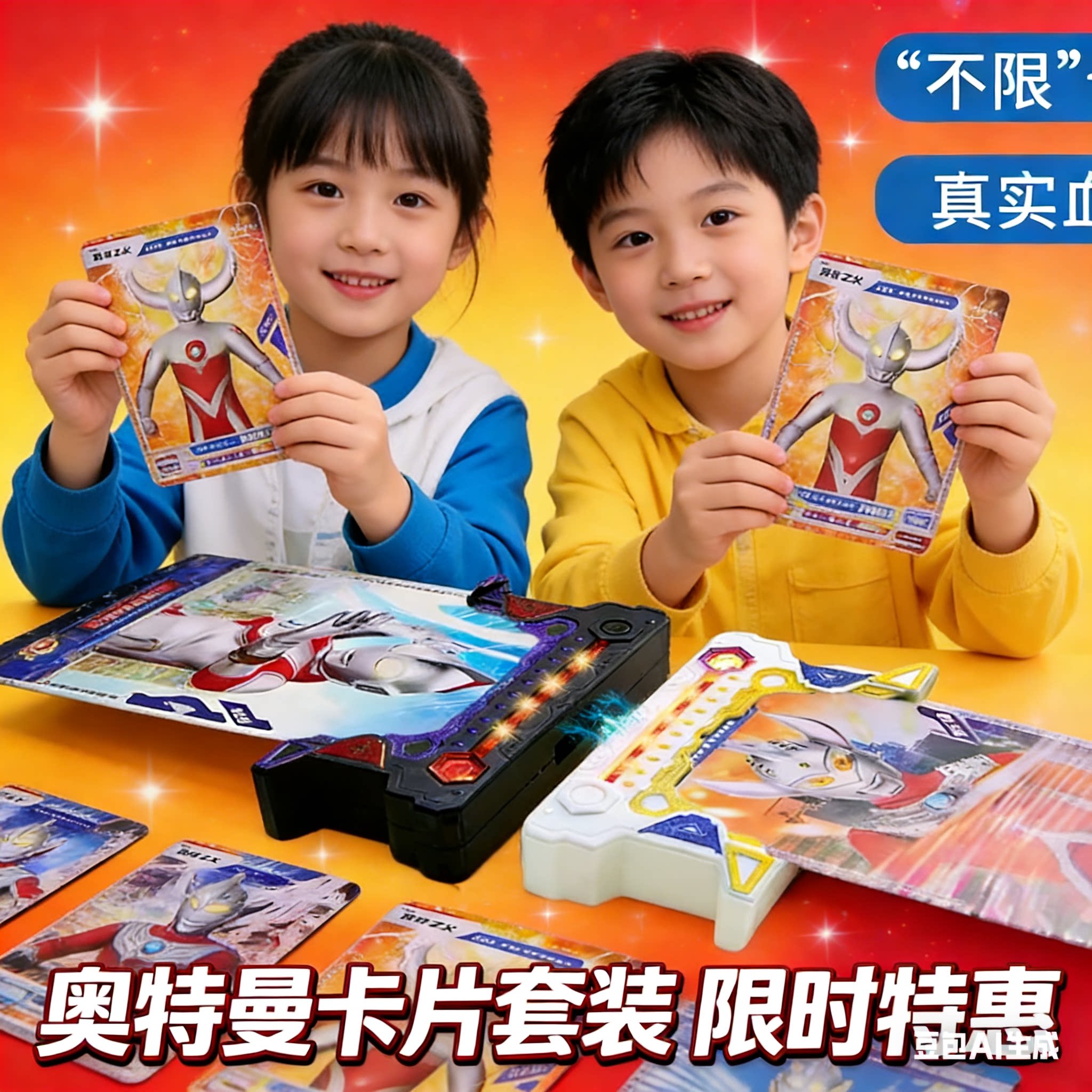 奥特曼卡片对战机儿童卡牌游戏机三代对决正版男女孩益智双人互动