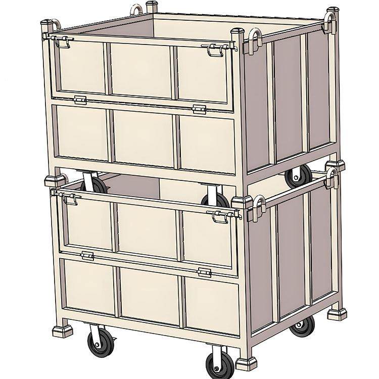 移动式废料收纳箱固定式带轮可堆叠金属箱可吊装金属边角料垃圾箱,五金/工具,周转箱/储物箱/收纳箱,淘宝优惠券,粉丝福利购,淘宝优惠卷