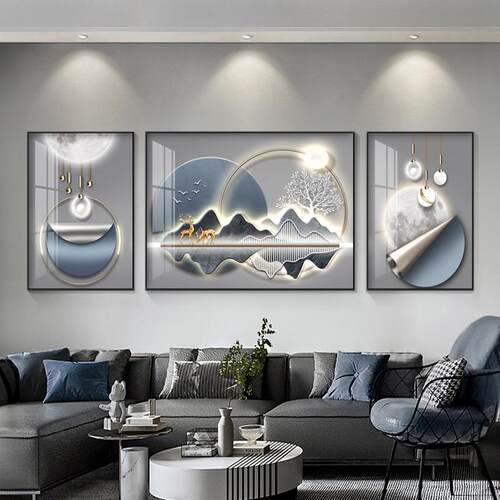 现代简约装饰画挂钟玄关装饰画钟表客厅走廊过道墙画挂钟网红钟