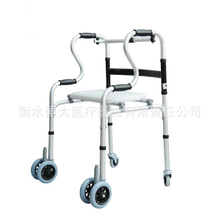 残疾人老年人铝合金助行器助步器带轮带座辅助行走器扶手架洗澡椅