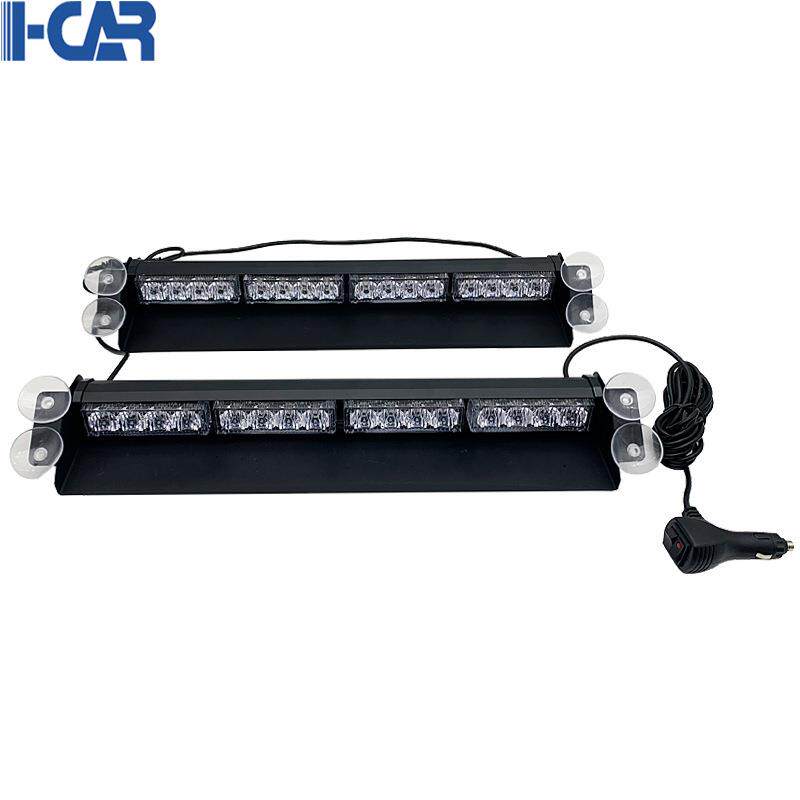 一拖二32LED吸盘前铲频爆闪灯挡风玻璃应急危险警告信标灯12-24v