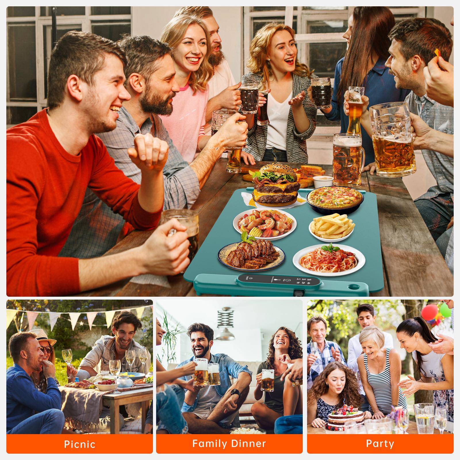 新款家用暖菜板多功能保温板恒温板饭菜加热菜板保温桌垫暖心餐具