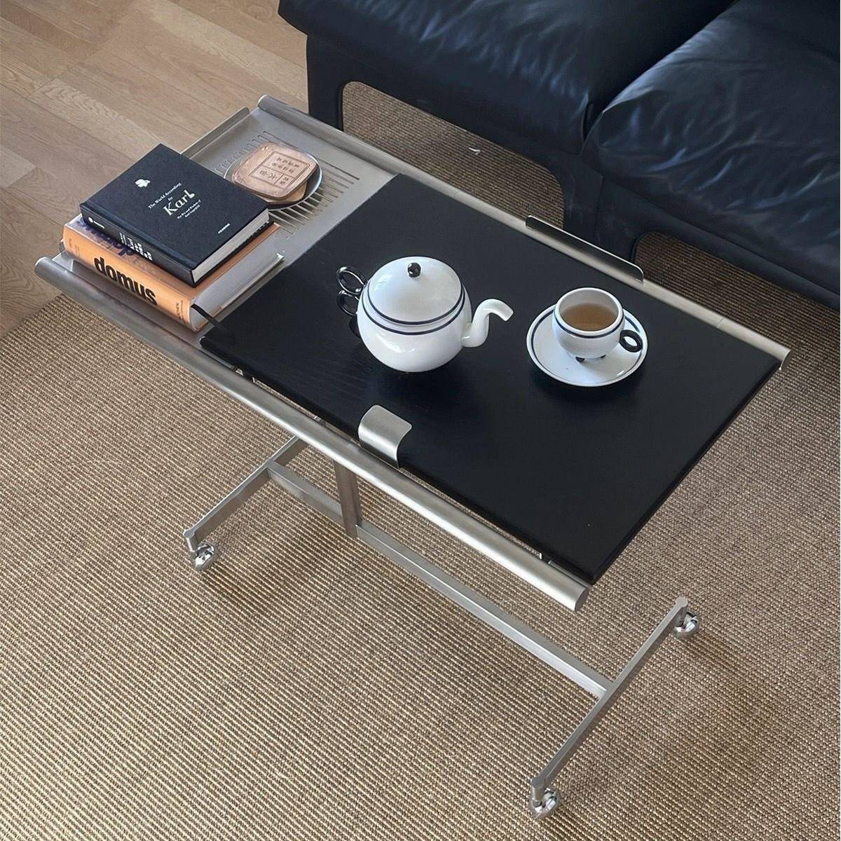 【折扣价】再物设计出品|移动实木带轮小推车茶几琴谱架可升降边