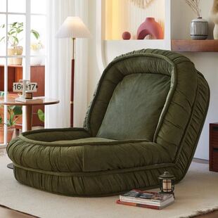 人类狗窝布艺沙发小户型客厅可折叠躺椅奶油风单人榻榻米懒人沙发