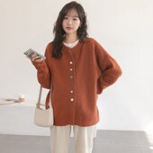 外套韩版 时尚 款 孕妇装 新款 毛衣开衫 休闲百搭圆领上衣女秋季 春秋款