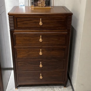新中式乌金木斗柜收纳柜卧室现代简约四五六斗橱客厅储物实木家具