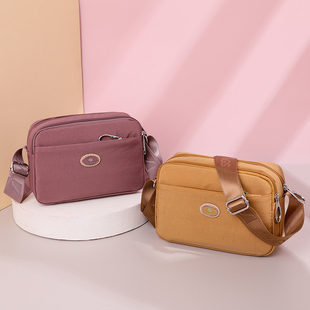 斜挎包包女士包袋2023新款牛津布小方包尼龙帆布妈妈单肩小包包女