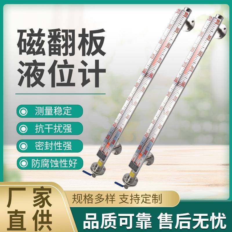 磁翻板液位计水位磁性浮子带远传开关侧装式顶装式304不锈钢翻柱