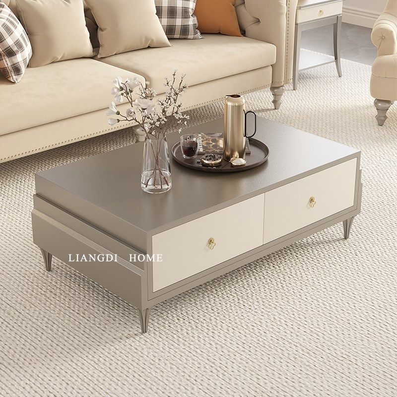 美式轻奢实木茶几现代简约小户型客厅茶几电视柜组合茶座储物桌,住宅家具,茶几,淘宝优惠券,粉丝福利购,淘宝优惠卷