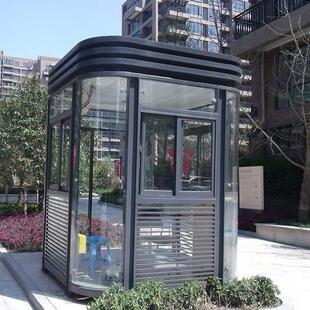 钢结构玻璃岗亭氟碳喷漆热镀锌方钢岗亭门岗铝材不易生锈防腐耐用