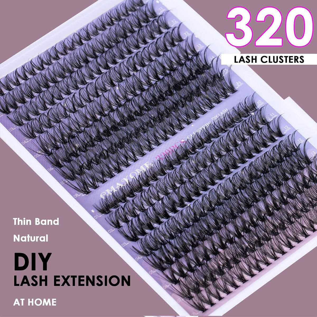 欧美亚马逊假睫毛大容量30D40D自然热熔朵毛D曲浓密假眼睫毛套装