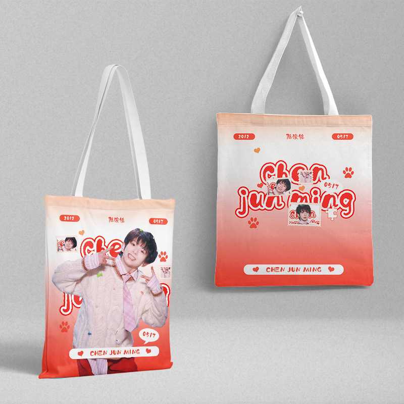 陈浚铭帆布袋 36x39cm TF家族四代周边韩版单肩书包手提购物袋子