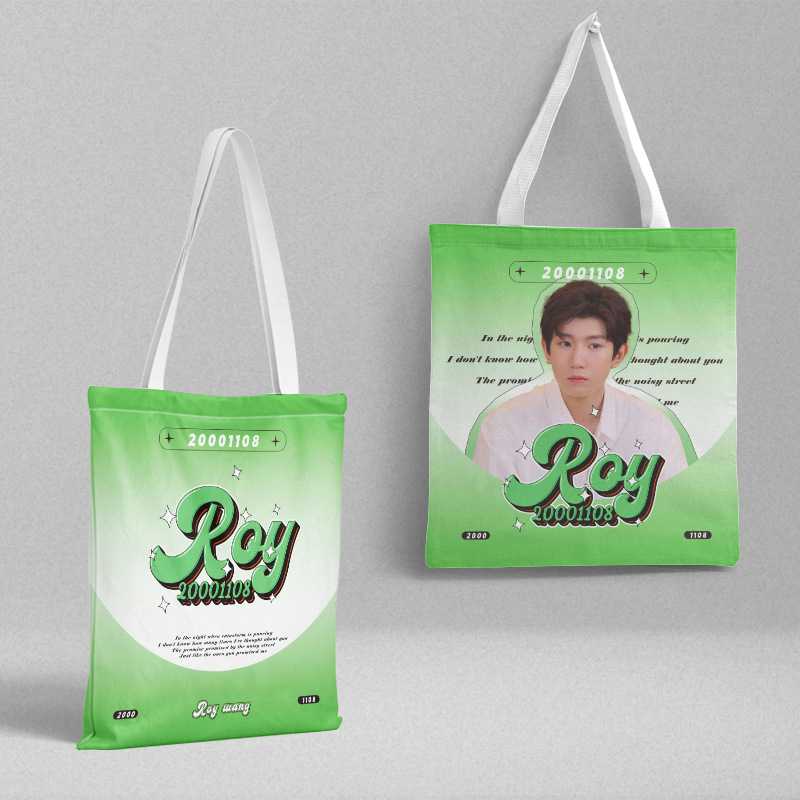 王源帆布袋 36x39cm 明星周边韩版中学生手提包购物袋文件袋