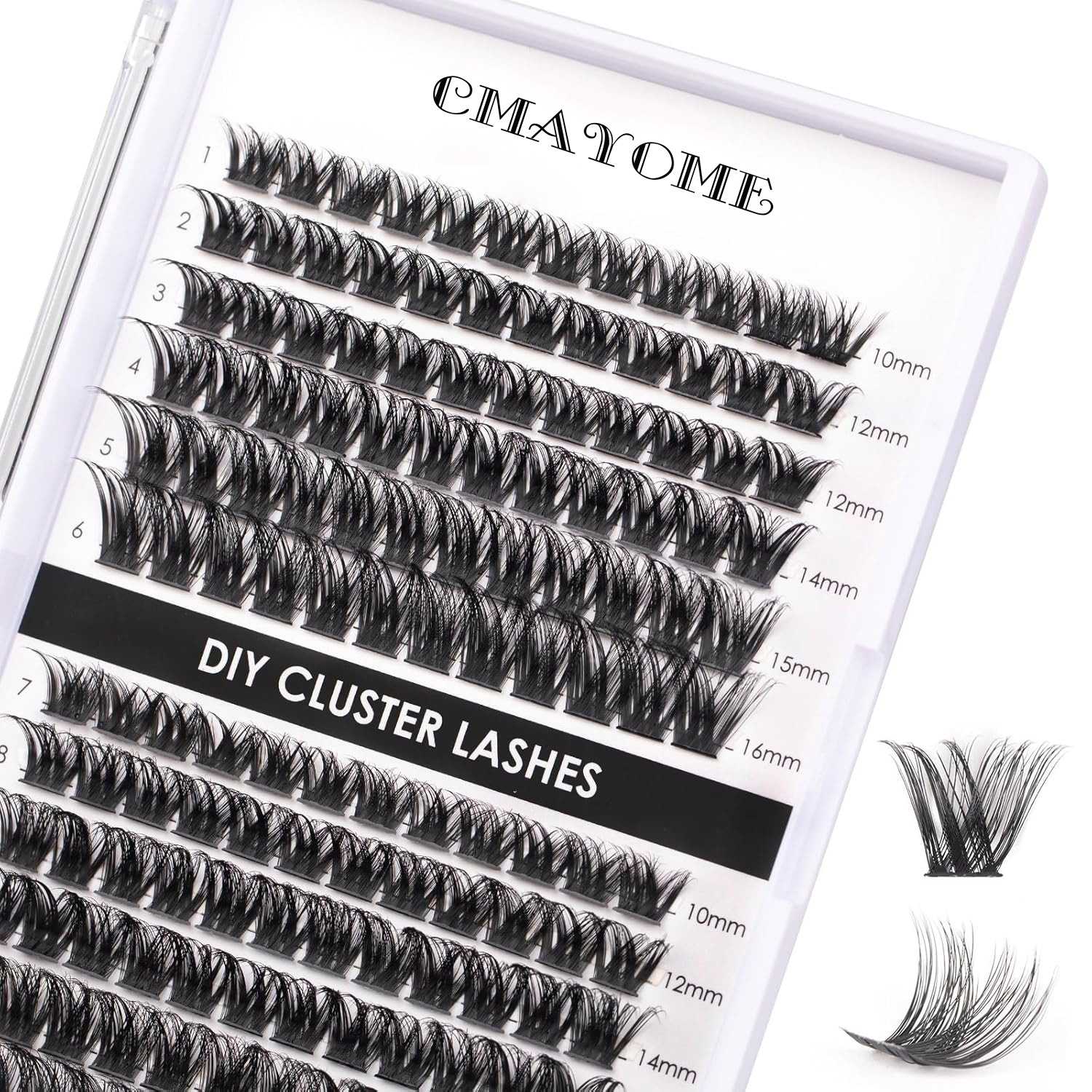 亚马逊假睫毛DIY分段式单簇D曲翘自然浓密自嫁接假眼睫毛套装