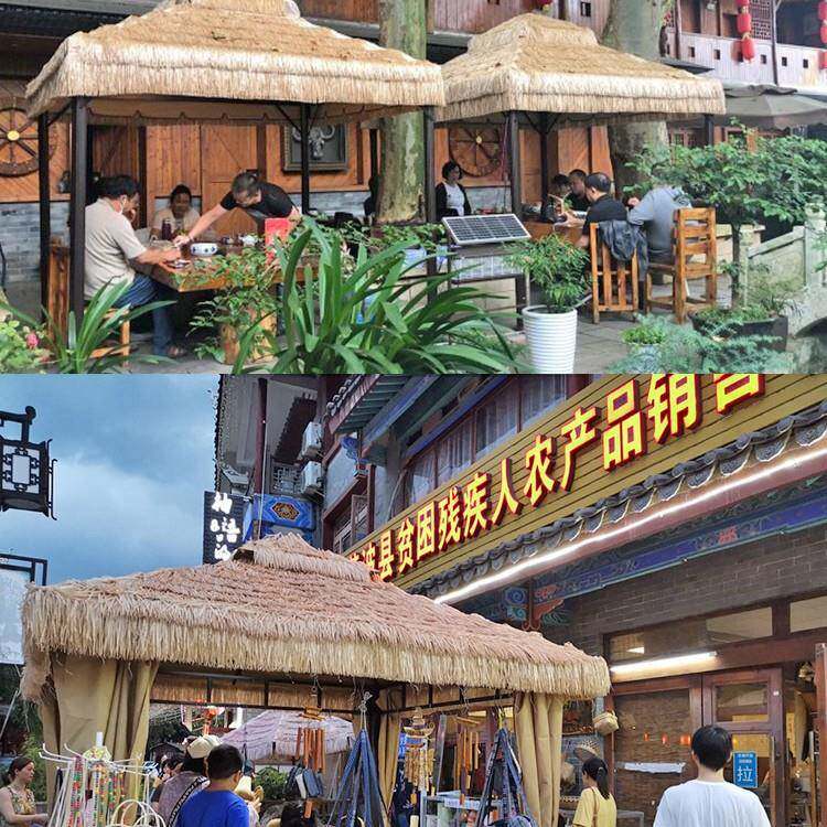 户外凉亭庭院农家乐茅草亭子屋稻草棚景区农庄室外凉亭仿真毛草亭