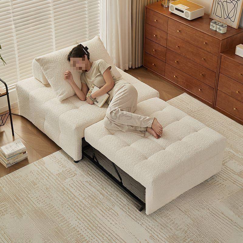 新款懒人沙发单人网红奶油风两用沙发床可折叠小户型客厅家用家具