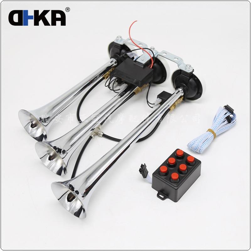 亚冠-AS094B现货12/24V三管音乐电控气喇叭六音喇叭改装