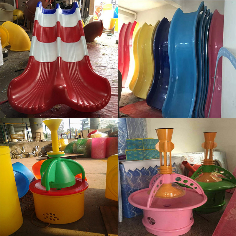 幼儿园单双S型滑梯滑道拼接螺旋圆桶塑料水上儿童滑滑梯配件工厂图片