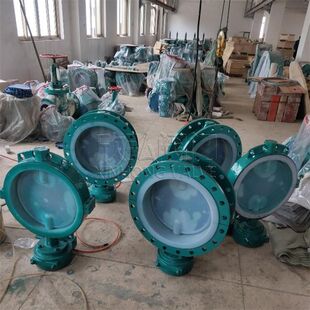 D671F46气动衬氟蝶阀 对夹式防爆软密封旋转阀 欣弘阀门